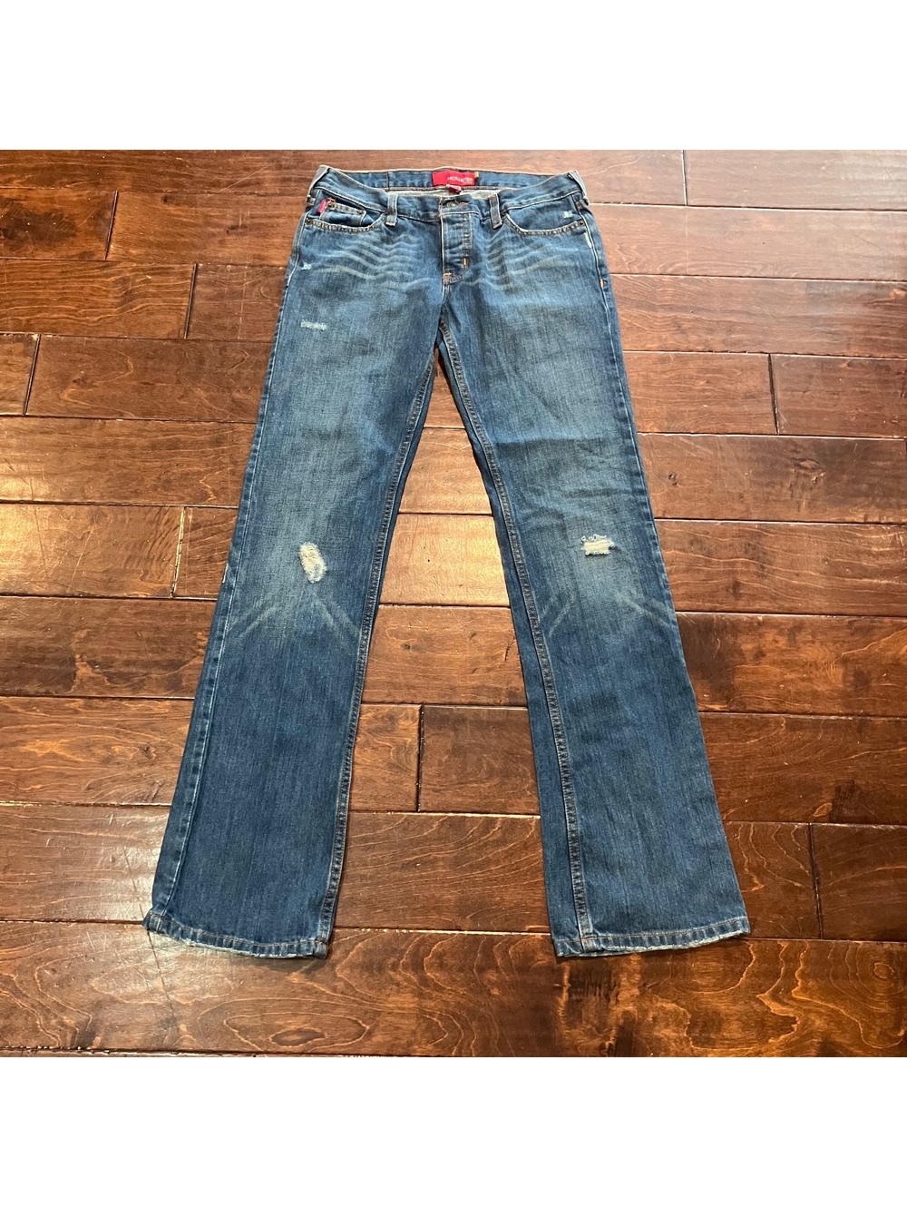 Hollister Denim Y2K Women's Distressed Medium Wash Size 6/7 Vintage Jeans